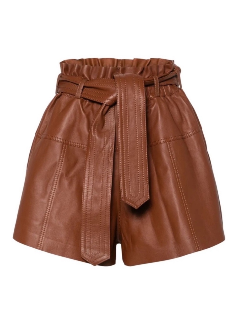Zimmermann High-Waist lamb skin Paperbag Skirt - Picture 2 of 5